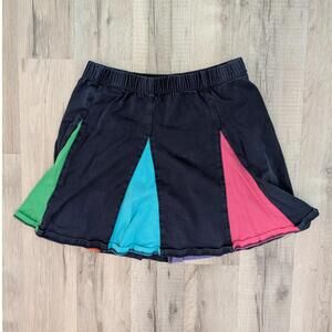 Hanna Andersson Dark Blue Color Block A-Line Skirt, Size 6/7 (Z3)